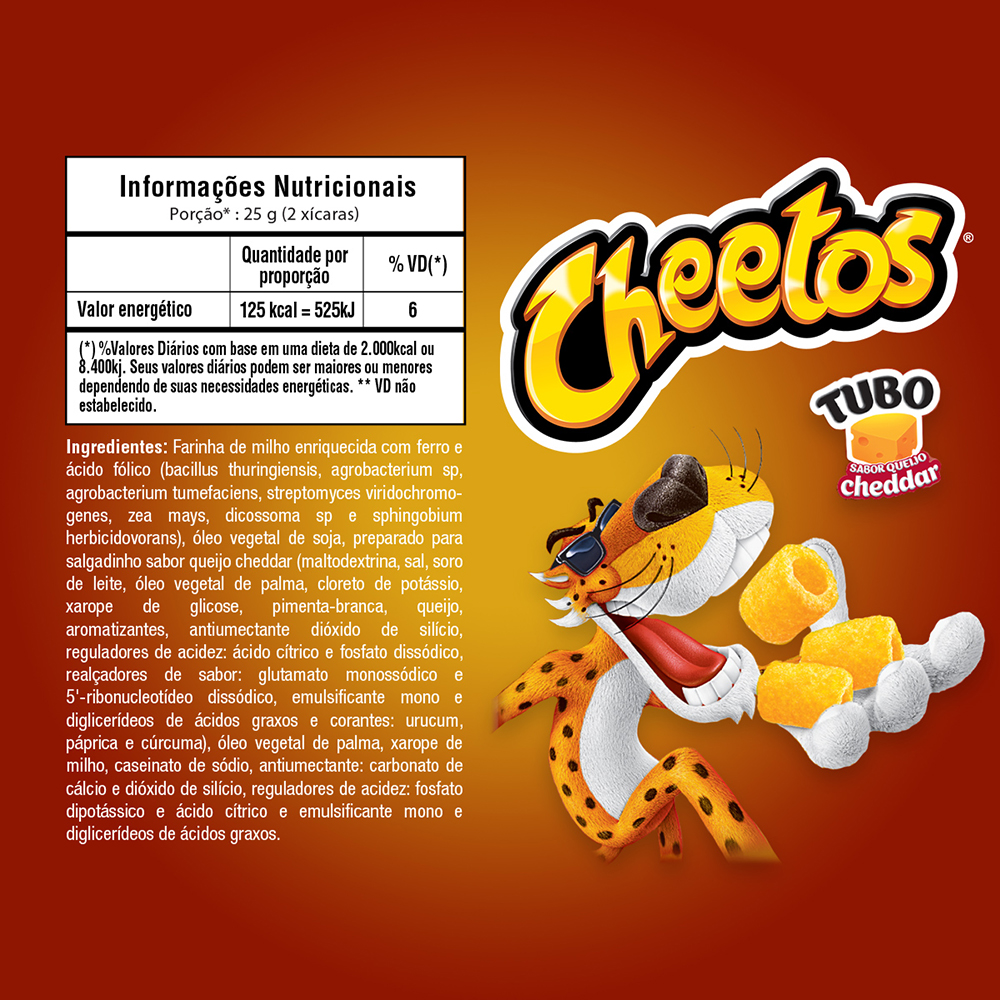 Salgadinho Cheetos Tubo Queijo Cheddar 40g