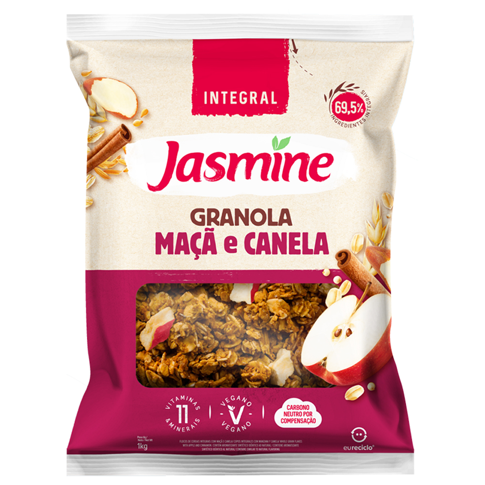 Granola Jasmine Integral Maçã e Canela Pacote 1kg - Sonda Granola Jasmine Integral Maçã e Canela Pacote 1kg - Sonda
