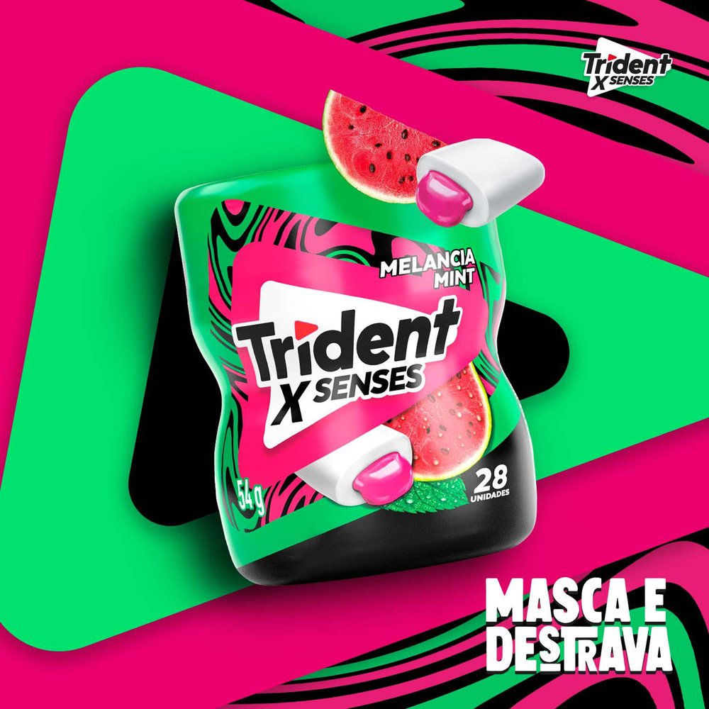 Goma de mascar sem açúcar melancia mint Trident 54g - Sonda