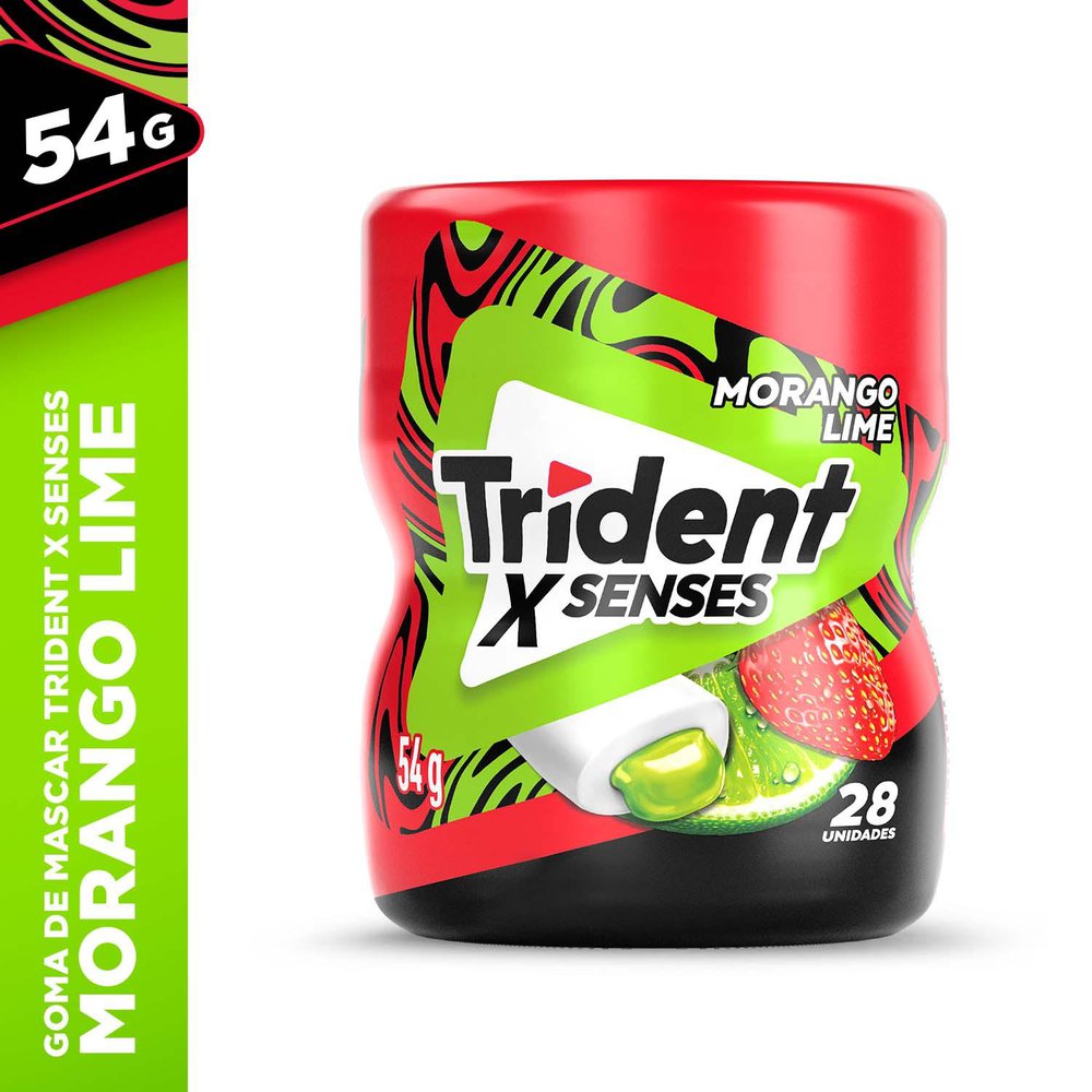 Chiclete Trident X Senses Morango Lime Garrafa 54g - Sonda