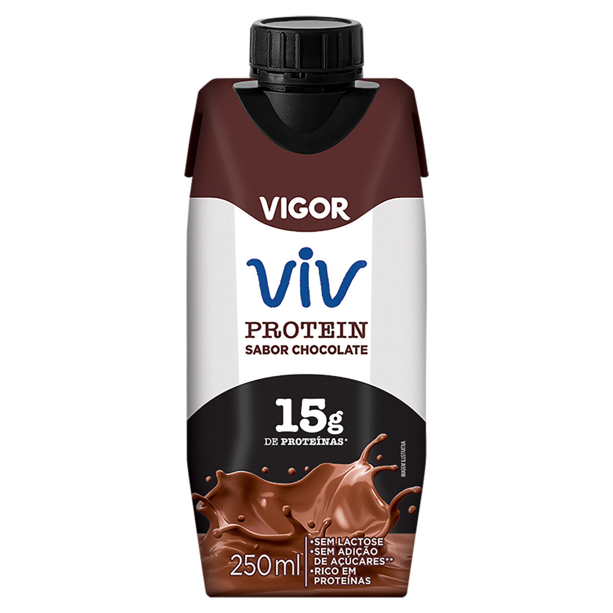 Bebida Láctea UHT Chocolate Zero Lactose Vigor Viv Protein Caixa 250ml