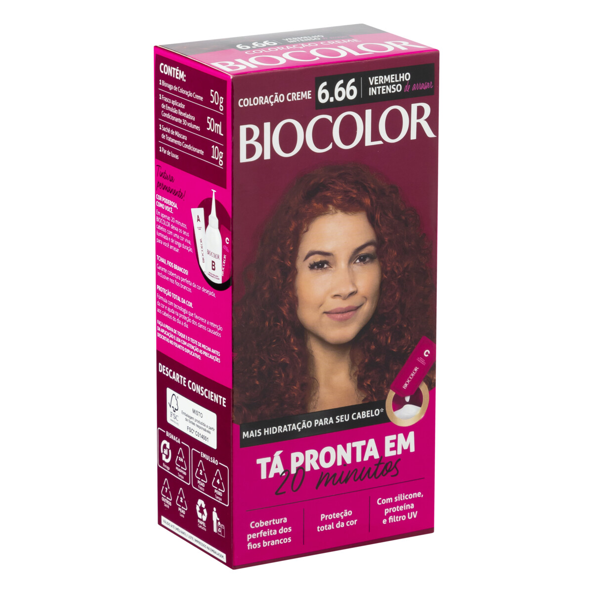 Kit Coloração Creme 6.66 Vermelho Intenso de Arrasar Biocolor Tá Pronta ...