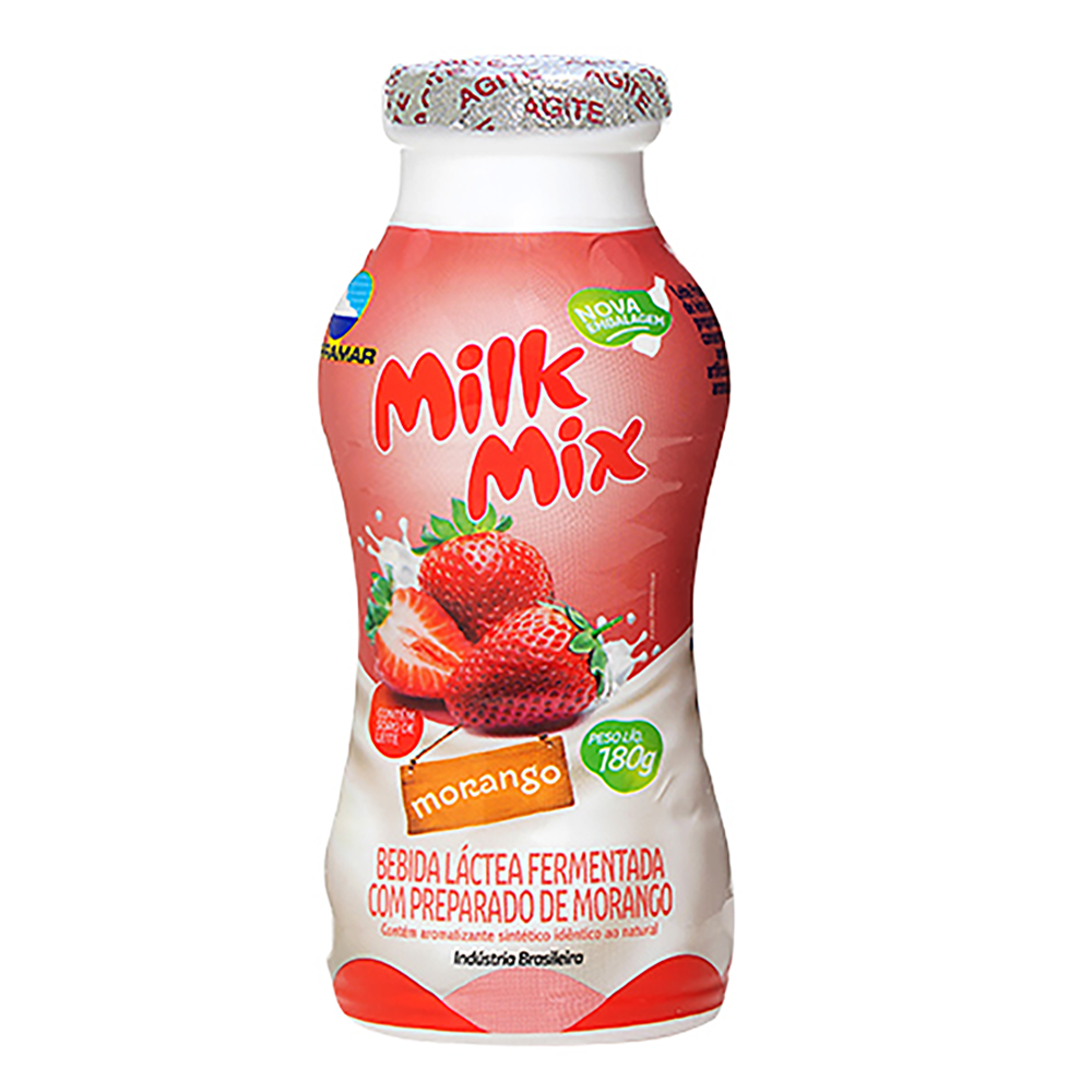 Bebida Láctea Parcialmente Desnatada Milk Mix Serramar Morango 180g ...