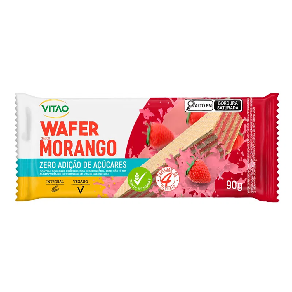 Wafer zero adição de açúcar morango Vitao 90g - Sonda Supermercado