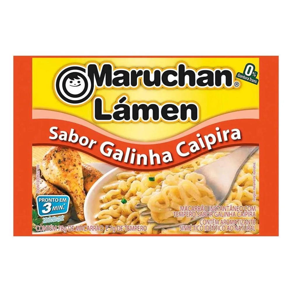 Macarrão instantâneo galinha caipira Maruchan Lámen 85g - Sonda