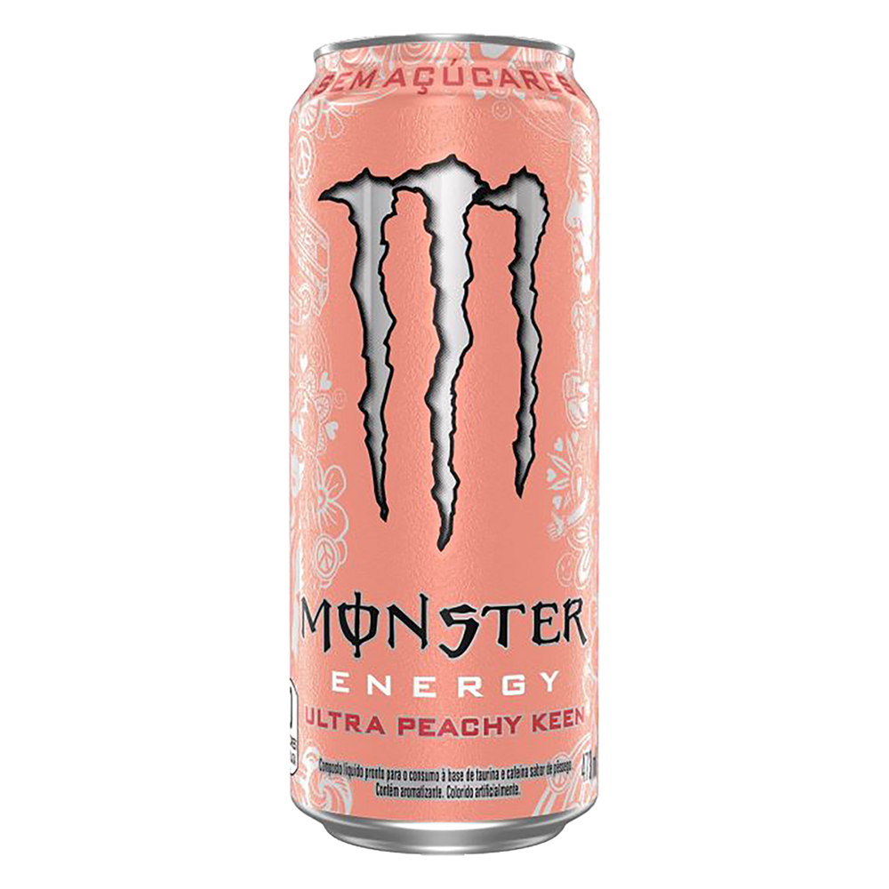 Energético ultra peachy Monster lata 473ml - Sonda Supermercado