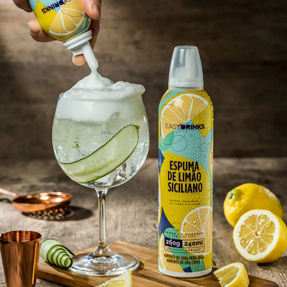 Espuma Limão Siciliano Easy Drinks Spray 260g - Sonda Supermercado
