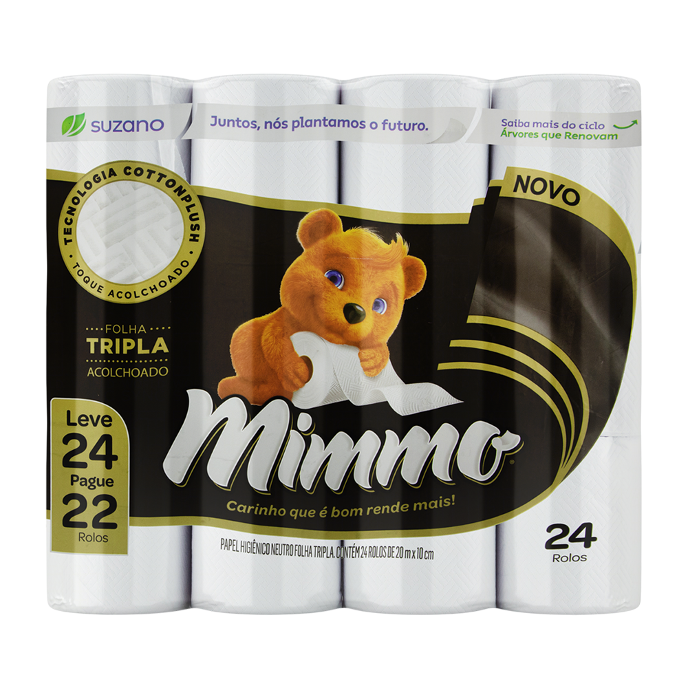 【み♡】エルモ24袋 Papel higiênico folha tripla neutro 20m Mimmo leve 24 pague 22