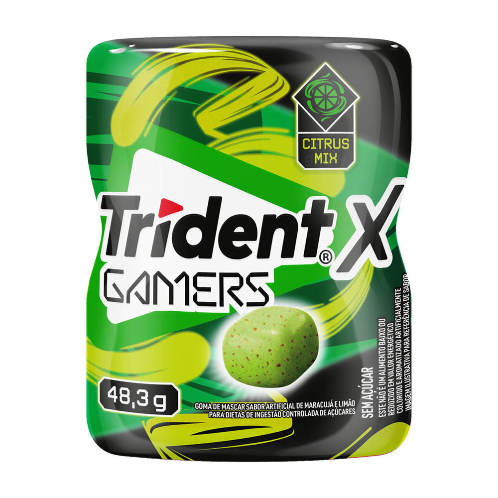 Goma de mascar citrus mix Trident X Games pote 48,3g - Sonda