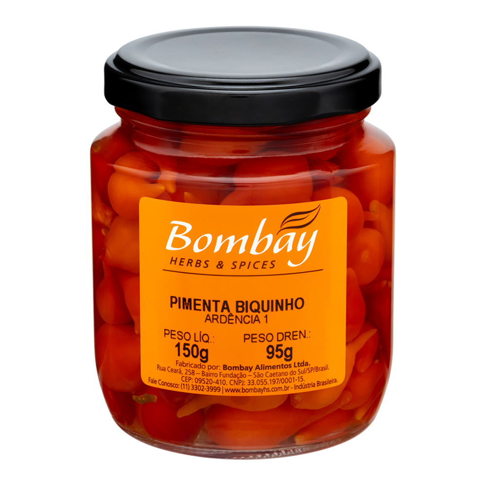 Pimenta-Biquinho em Conserva Bombay Herbs & Spices Vidro 95g