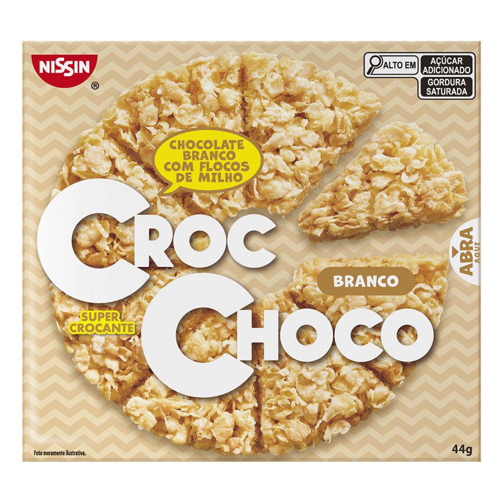 Chocolate croc choco branco Nissin 44g - Sonda Supermercado Delivery