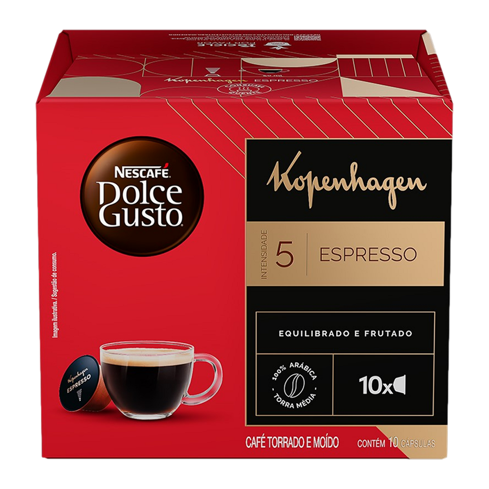 Café em Cápsula Espresso Dolce Gusto Kopenhagen 60g 10 Unidades