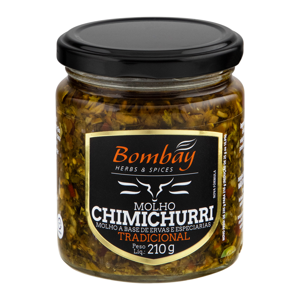 Molho Chimichurri Tradicional Bombay Herbs & Spices Vidro 210g