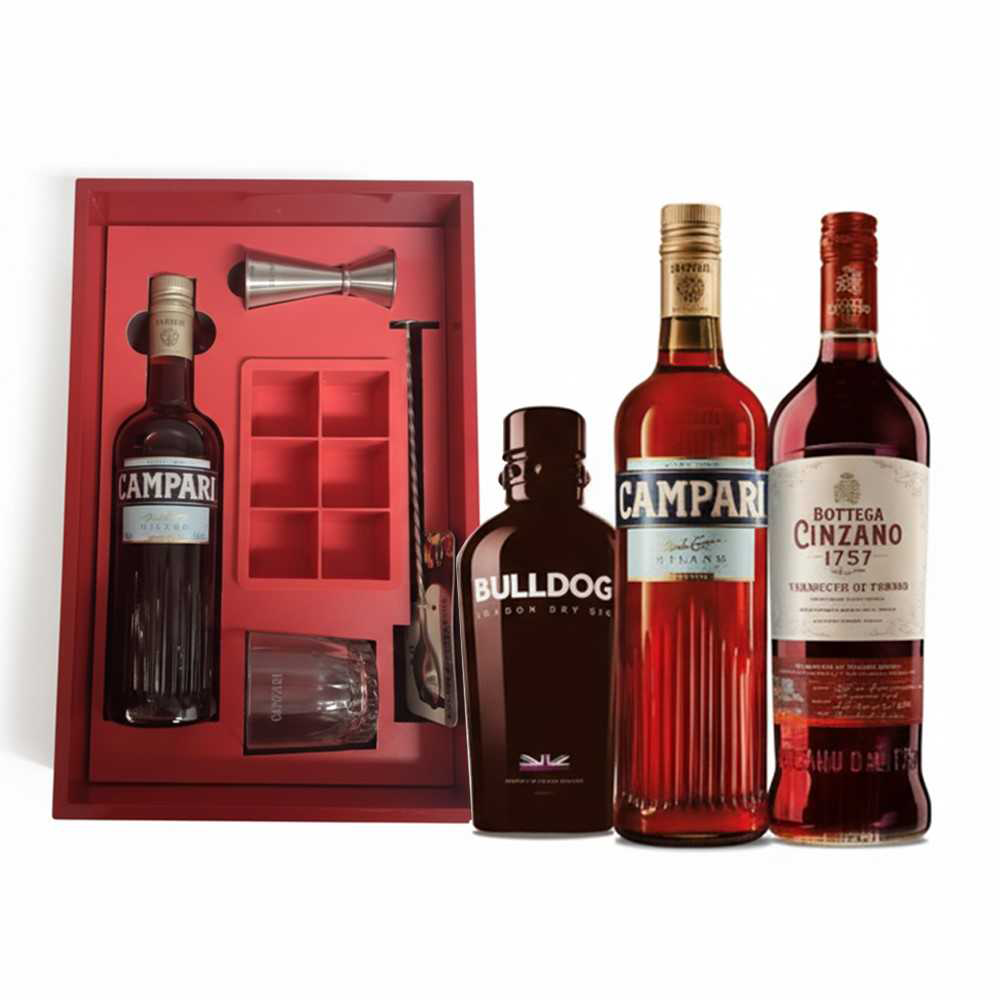 KIT 1 Campari 1 Cinzano Bot.1 Gin Bulldo Unidade - Sonda