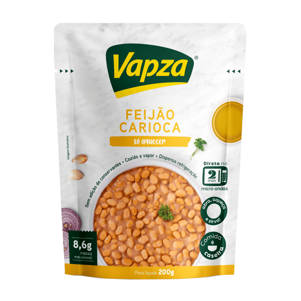 Feijão carioca cozido a vapor Só Aquecer Vapza 200g - Sonda