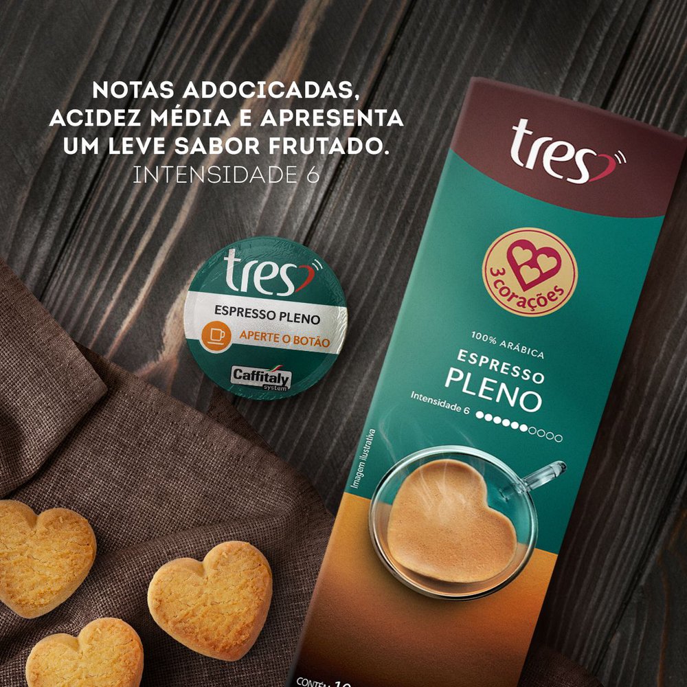 Café em Cápsula Espresso Pleno 3 Corações 80g - Sonda Supermercado