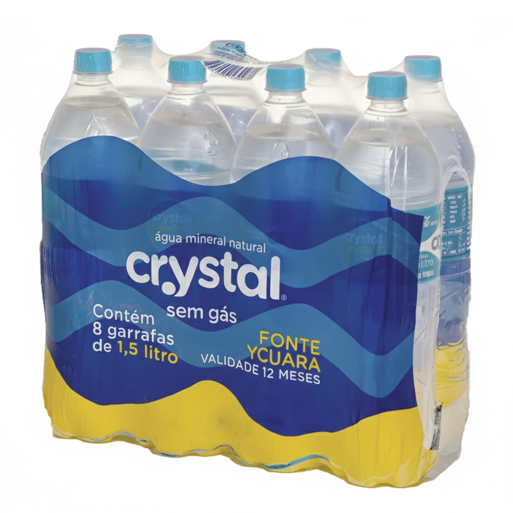 Pack água mineral sem gás Crystal 8X1,5l - Sonda Supermercado Delivery