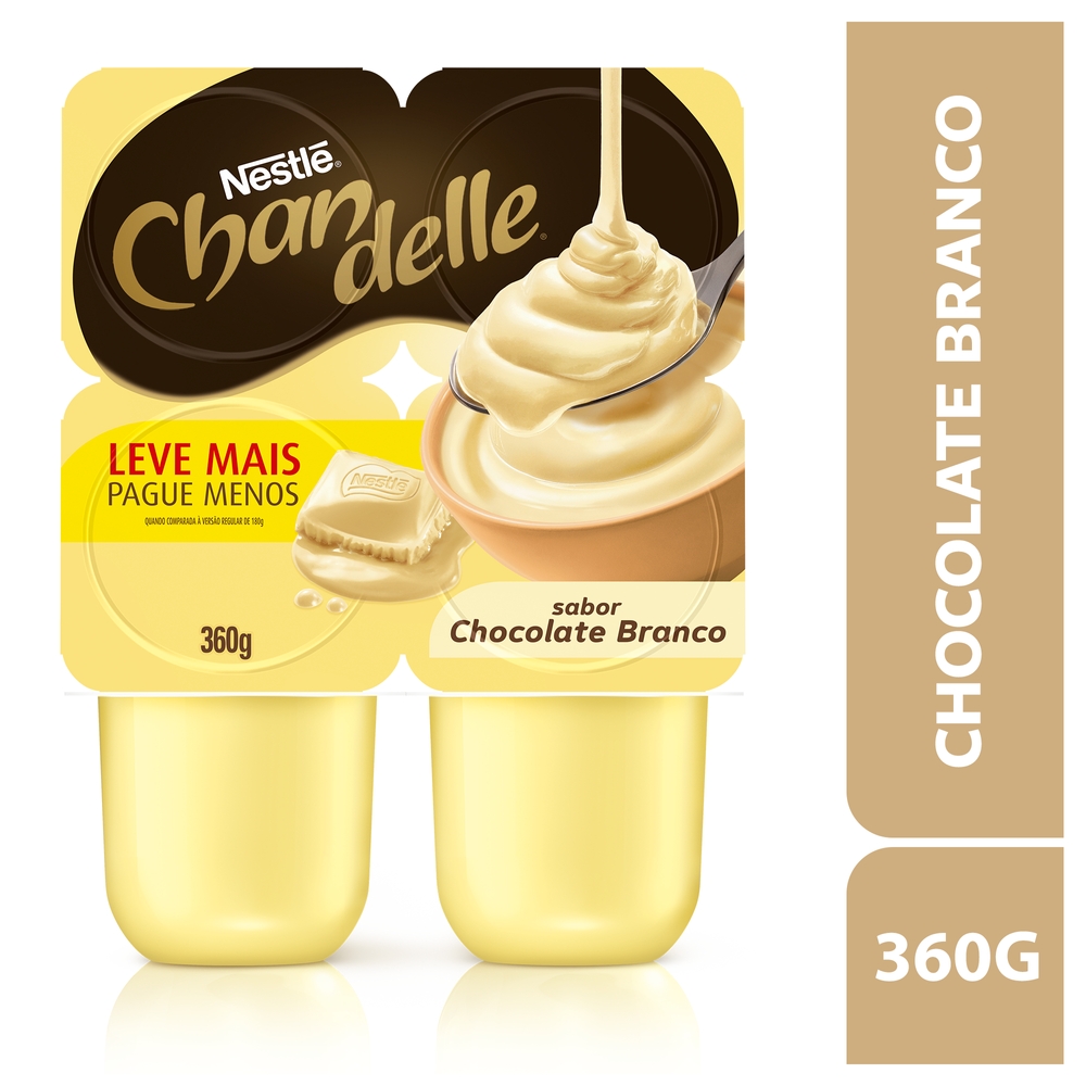 Sobremesa Láctea Chocolate Branco Chandelle Bandeja 360g 4