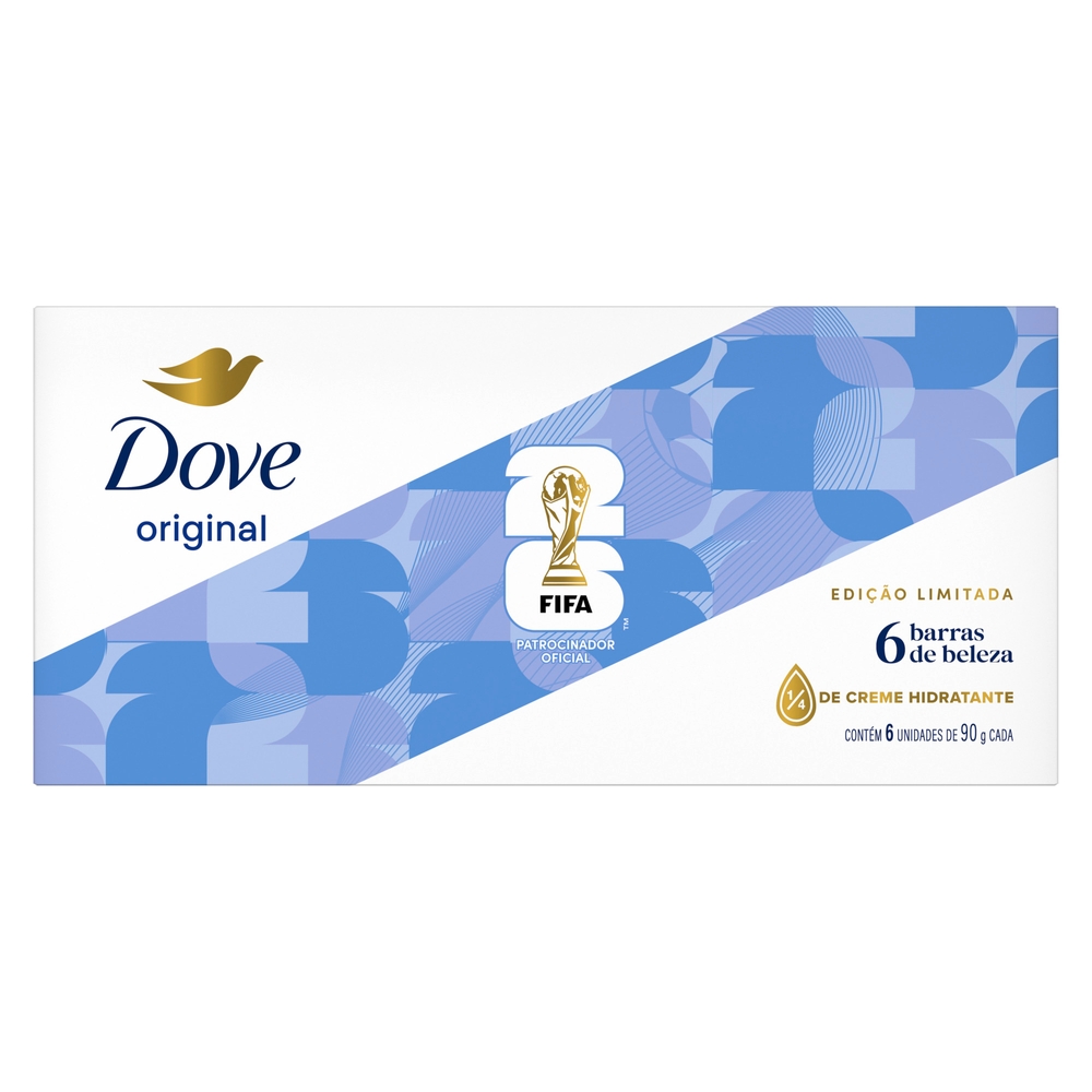 Pack Sabonete em Barra Original Dove 6 Unidades 90g Cada Edição