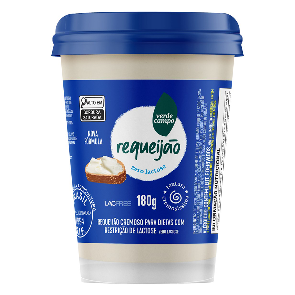 Requeijão Cremoso Zero Lactose Verde Campo Lacfree 180g - Sonda