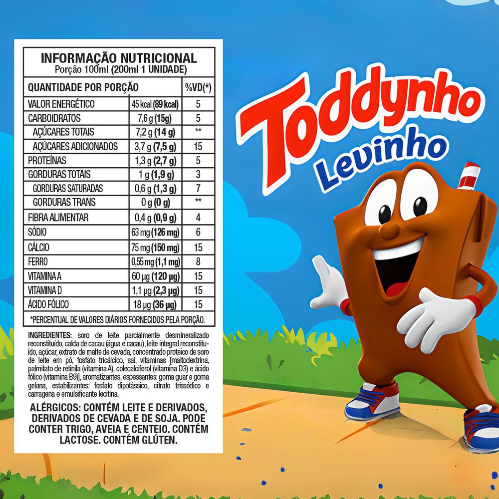 Bebida láctea levinho Toddynho 200ml - Sonda Supermercado Delivery