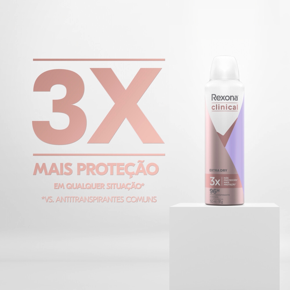 Desodorante Aerosol Rexona Clinical Extra Dry 150ml - Soneda