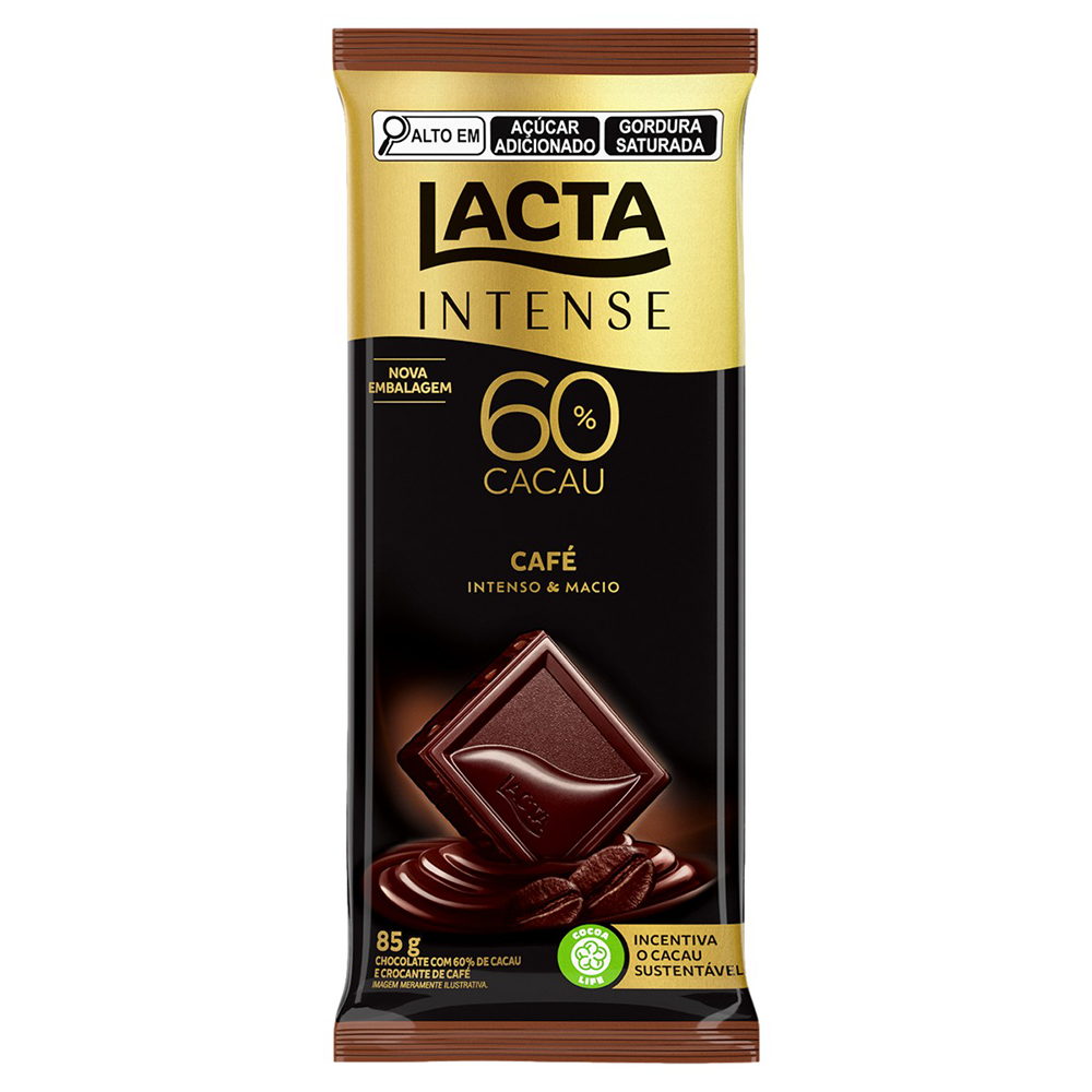Chocolate 60% cacau com café Lacta Intense 85g - Sonda