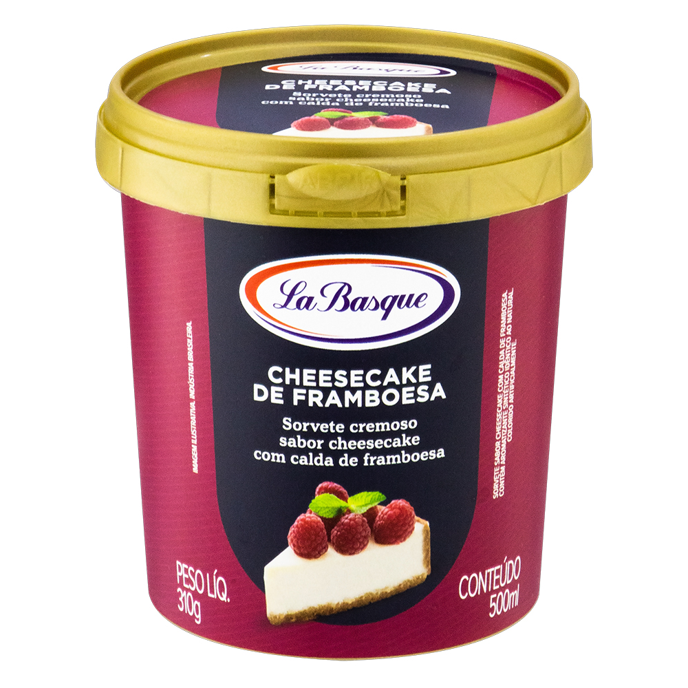 Sorvete cheesecake de framboesa La Basque pote 500ml - Sonda