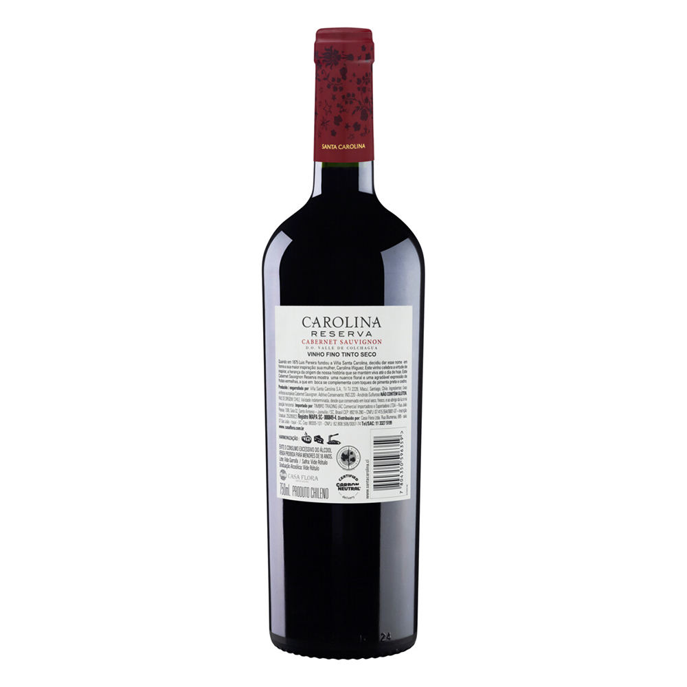 Vinho chileno cabernet sauvignon Santa Carolina Reserva 750ml