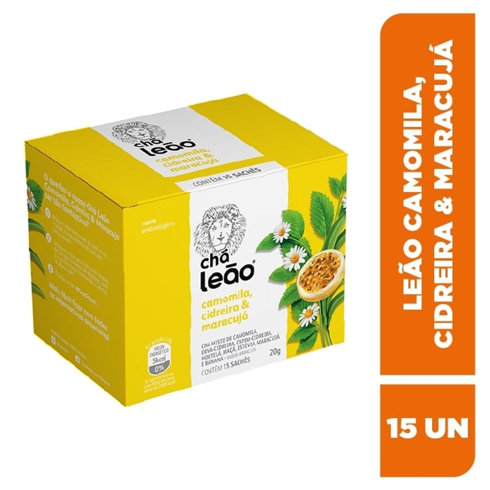 Chá camomila cidreira maracujá Leão Fuze 24g - Sonda Supermercado