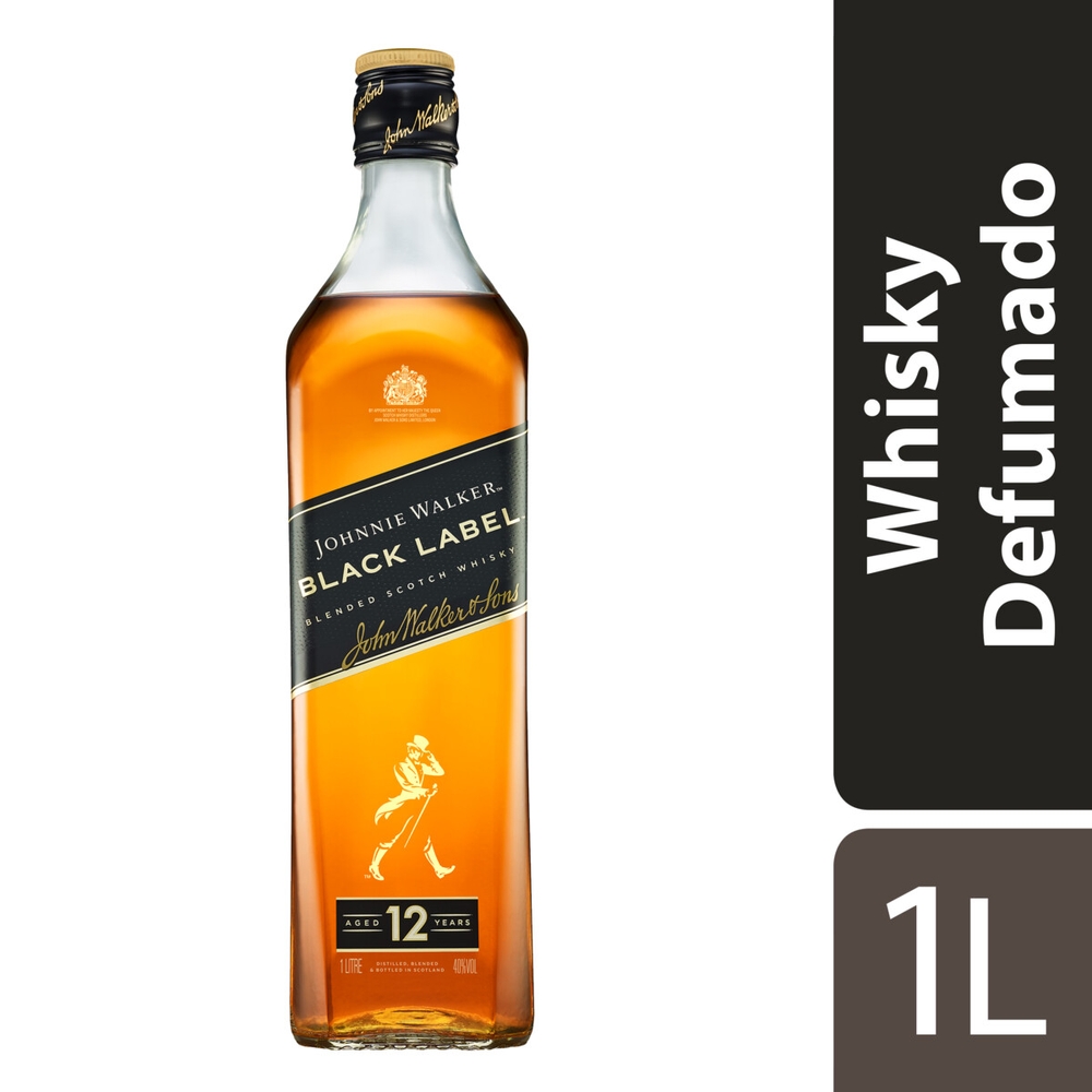 Whisky black label Johnnie Walker 1 Litro - Sonda Supermercado