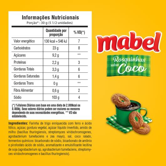 Biscoito Rosquinha Coco Mabel Pacote 350G - Imagem em destaque