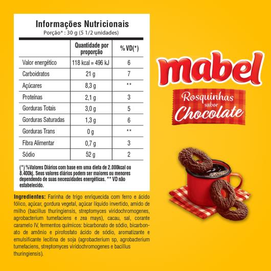 Biscoito Rosquinha Chocolate Mabel Pacote 350G - Imagem em destaque