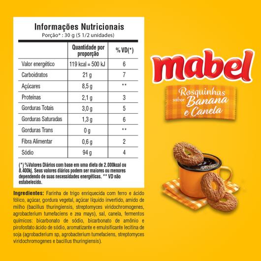 Biscoito Rosquinha Banana E Canela Mabel Pacote 350G - Imagem em destaque