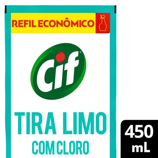 Desinfetante de Banheiro Especialista Cif Tira Limo Com Cloro 450ml Refil Econômico - Imagem em destaque