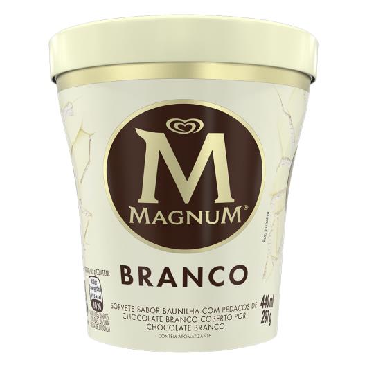 Sorvete Chocolate Branco Magnum Pote 440ml - Imagem em destaque