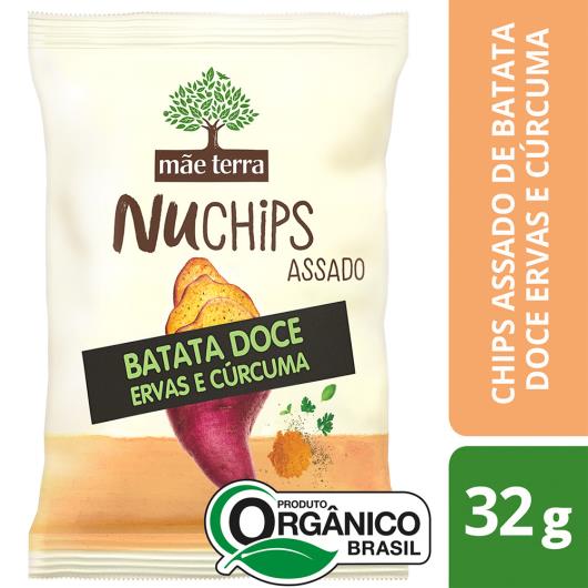 Chips de Batata-Doce Orgânico Ervas e Cúrcuma Mãe Terra Nuchips Pacote 32g - Imagem em destaque