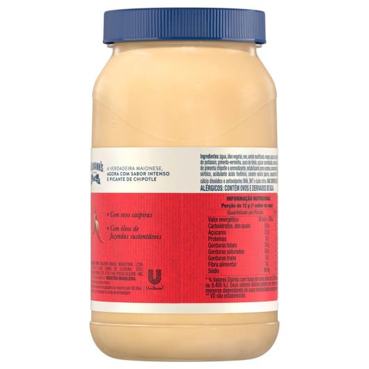 Maionese Chipotle Hellmann's sabor Pimenta 500 GR - Imagem em destaque