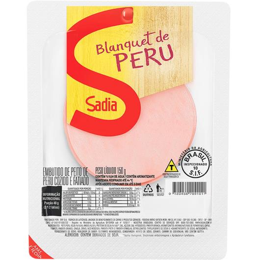 Blanquet de peru Sadia fatiado 150g - Imagem em destaque