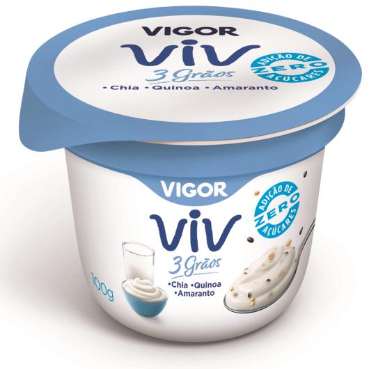 Iogurte Integral sem Adição de Açúcar Vigor 3 Grãos Pote 100g - Imagem em destaque