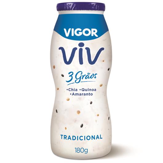 Iogurte Parcialmente Desnatado Tradicional Vigor 3 Grãos Frasco 180g - Imagem em destaque