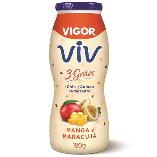 Iogurte Parcialmente Desnatado Manga e Maracujá Vigor 3 Grãos Frasco 180g - Imagem em destaque