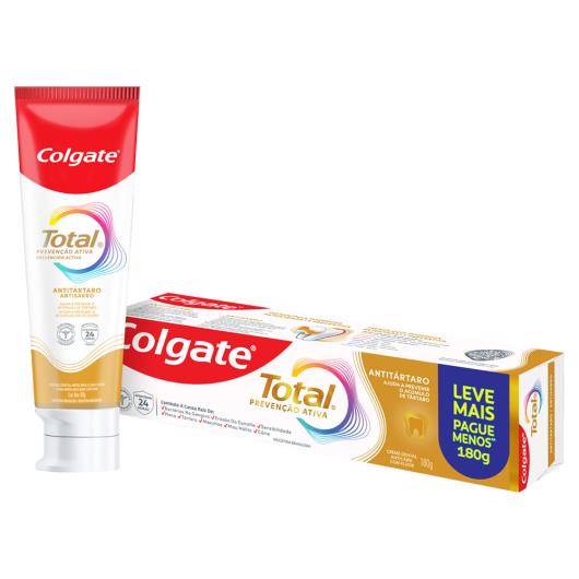 Creme Dental Antitártaro Colgate Total Prevenção Ativa 180g Leve Mais Pague Menos - Imagem em destaque