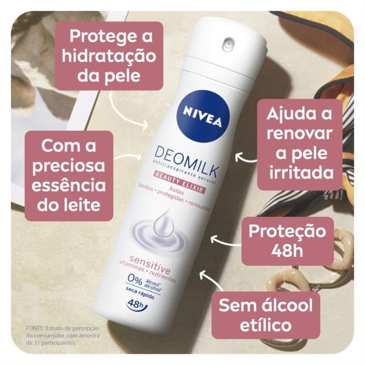 Desodorante Antitranspirante Aerosol NIVEA Deomilk Sensitive 150ml - Imagem em destaque