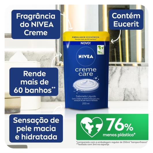 NIVEA Sabonete Líquido Refil Creme Care 200ml - Imagem em destaque