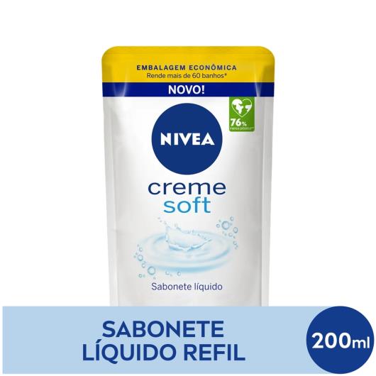 Sabonete líquido Nivea creme soft Refil - 200ml - Imagem em destaque