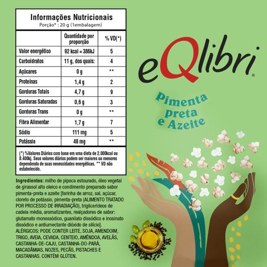 Pipoca Pronta Pimenta-Preta E Azeite Eqlibri Pacote 20G - Imagem em destaque