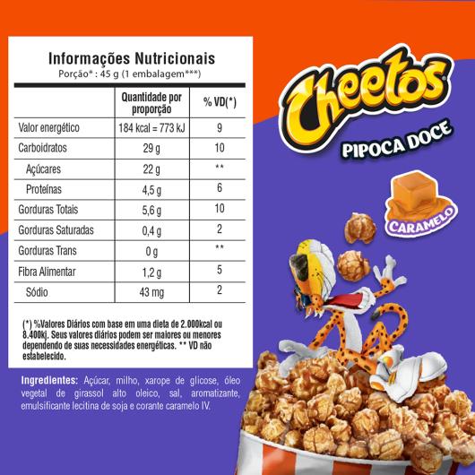 Pipoca Pronta Doce Caramelizada Elma Chips Cheetos Pacote 140G - Imagem em destaque