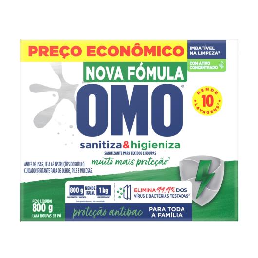 Sabão em Pó Omo Lavagem Perfeita Sanitiza & Higieniza 800g - Imagem em destaque