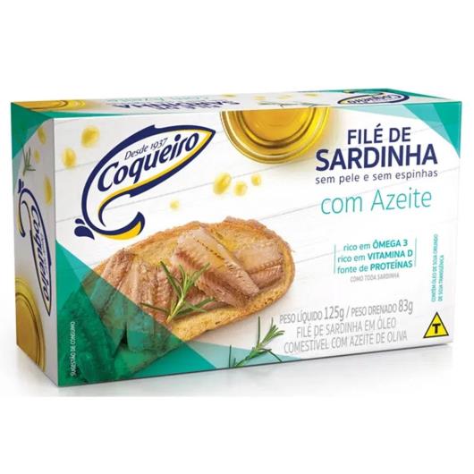 Filé de Sardinha Coqueiro azeite de oliva 125g - Imagem em destaque